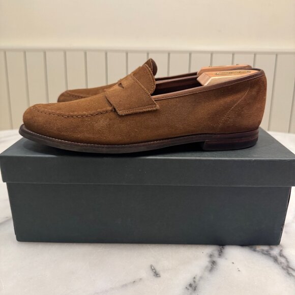 CROCKETT & JONES HARVARD LOAFER SNUFF SUEDE 8.5 UK 9.5 US - Picture 3 of 13